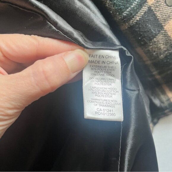 Twik Par Simons plaid hooded snap button shacket Sz XS - Picture 7 of 11